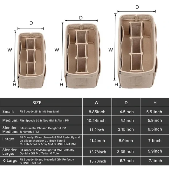 ZTUJO Purse Organizer Insert, Felt Bag Organizer For Handbag Purse Organizer LG - Picture 9 of 9